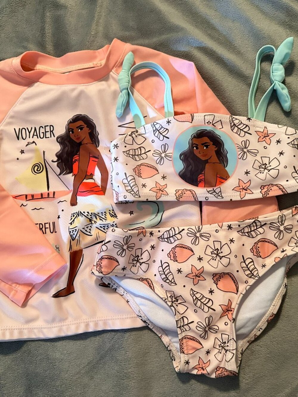 Toddler Girls Swim Bundle - Moana, Ruffle Butts - Rash Guard, Bikini, One-Piece